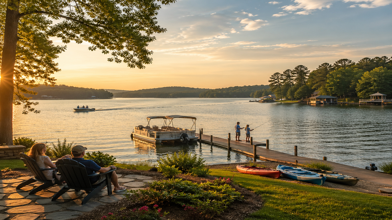 Boating fishing and relaxing on Lake Wedowee