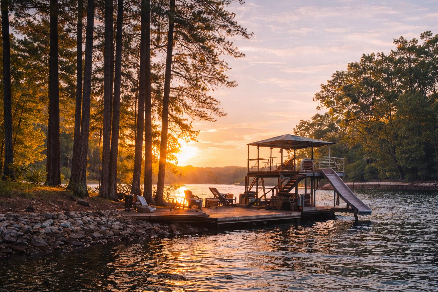 Dock and shoreline at Lake Wedowee